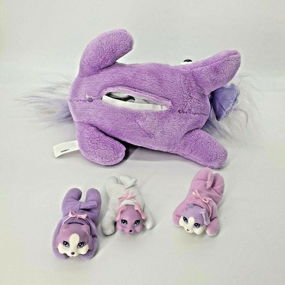 Puppy Surprise Purple Plush Dog 3 Babies (one Barks) Toy Clean Sanitized Mama - Picture 5 of 12